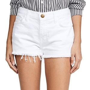 Current Elliot white denim shorts
